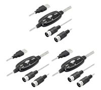 CENMEN 3X Adaptador de Cable USB Midi, USB Tipo una Macho una Midi DIN Interfaz de Cable de Entrada y Salida de 5 con Indicador LED para Teclado Musical