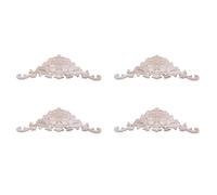 CENMEN 4 apliques de madera tallada de goma para muebles retro, 38 x 15 x 1,2 cm