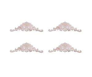 CENMEN 4 apliques de madera tallada de goma para muebles retro, 38 x 15 x 1,2 cm