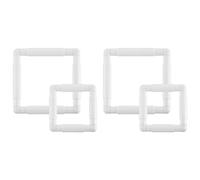 CENMEN 4 aros cuadrados de bordado con broches Q para marco de acolchado, aro de costura, 6 x 6 pulgadas, 8 x 8 pulgadas