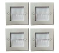 CENMEN 4 cepillos empotrados para placa de pared, 1 banda, salida de pared, placa de entrada, placa frontal de montaje ordenado, placa de pared, color blanco