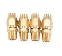 CENMEN 4 piezas de latón neumático rígido, latón macizo, reutilizable, empalmador de manguera de aire, piezas de repuesto dorado para manguera de identificación de 1/4 pulgadas x NPT de 1/4 pulgadas