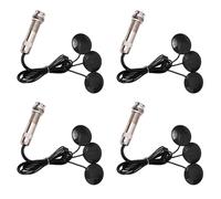 CENMEN 4X Registro de Guitarra Piezo Contact MicróFono Registro 3 de CaptacióN de Transductor para Enchufe AcúStico de 6.35 mm (Negro)