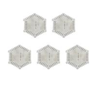 CENMEN 5 peines hexagonales de acero inoxidable de alto calibre con película húmeda, calibre de grosor de diafragma húmedo de acero inoxidable