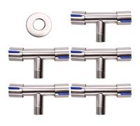 CENMEN 5 válvulas de ángulo de inodoro de baño de doble control 1 en 2 salidas para lavadora, grifo de válvula de ángulo de bidé de agua dual