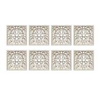 CENMEN 8 adhesivos de goma tallados en madera floral para manualidades, apliques para decoración de muebles, 20 x 20 cm