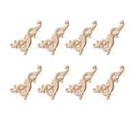CENMEN 8 adhesivos de madera tallados para esquina de puerta, decoración de pared, 12 x 6 cm, sin pintar