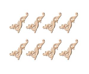 CENMEN 8 adhesivos de madera tallados para esquina de puerta, decoración de pared, 12 x 6 cm, sin pintar