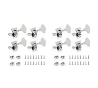 CENMEN 8 clavijas de afinación de guitarra, afinador de bajo eléctrico, clavijas de afinación de engranaje abierto, clavijas de máquina para bajo de jazz, color plateado