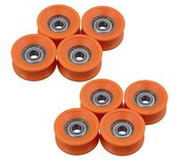 CENMEN 8 piezas serías de 6 x 30 x 13 mm de plástico recubierto sellado rodamientos de acero 606ZZ U Profundo guía de ranura