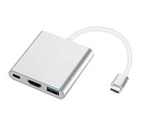 CENMEN Adaptador USB C una, Multipuerto USB Tipo C una 4K, USB3.0 y USB C Compatible con Convertidor de Puerto de Suministro de EnergíA