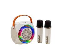 CENMEN Altavoz de Karaoke Bluetooth Portátil con 2 Micrófonos Adecuado para Regalos de Cumpleaños para Fiestas