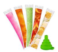 CENMEN de Popsicle Desechables 120 Piezas Serías Tubos de Congelación de Hielo con Embudo y Manguitos de Hielo para Jugo, Chupetes Helados, Frutas