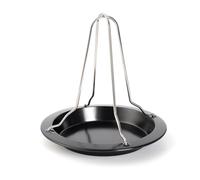 CENMEN Estante para asar pollo con bandeja antiadherente para hornear, estante resistente para pavo para aves de corral, estante para patos