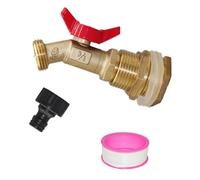 CENMEN Grifo de manguera de jardín para exteriores, válvula de bola macho NPT de 3/4 pulgadas x 3/4 pulgadas macho GHT roscado de cobre