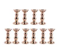 CENMEN Juego de 10 portavelas de metal para candelabros, centros de mesa de boda, portavelas para soporte de velas, color dorado