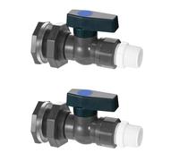 CENMEN Juego de 2 grifos de cubo de lluvia de PVC, válvula de bola de PVC de 3/4 pulgadas, kit de grifo de cubeta de tanque de agua