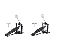 CENMEN Juego de 2 pedales de batería de aleación de aluminio negro para niños, con baqueta batidora y llave de tambor