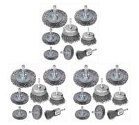 CENMEN Juego de 24 cepillos de alambre para ruedas, vástago hexagonal de 1/4 pulgadas, rueda de alambre de acero al carbono grueso para eliminación de óxido