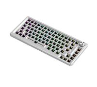 CENMEN Kit de Teclado MecáNico de Aluminio de 83 Teclas, Teclados para Juegos MultifuncióN de Metal Personalizados con Intercambio en Caliente RGB con Cable, Plateado