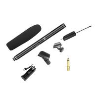 CENMEN Micrófono de condensador inalámbrico profesional para grabación de entrevistas Vlog Live Mic Super-Cardioide para cámara DSLR de 6,35 mm, fácil de instalar