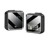 CENMEN Micrófono Lavalier inalámbrico portátil anti interferencias Cancelación de ruido Grabación Pantalla Digital Streaming Mic-B Fácil de Usar Negro