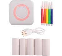 Cenmen Mini impresora térmica portátil impresora de etiquetas multifunción sin Bluetooth con papel térmico + bolígrafo color B