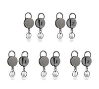 CENMEN Paquete de 10 carretes retráctiles resistentes para insignias, soporte de metal para tarjetas de identificación con clip para cinturón, llavero para tarjetas de identificación