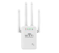CENMEN Repetidor InaláMbrico de Enrutador WiFi de 300M Extensor de Amplificador de SeñAl de 2,4G Amplificador de SeñAl de Enrutador de 4 Antenas para el Hogar (Enchufe de la UE)