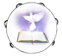 CENMEN Tambourine una mano una doble capa con palma de pulgar sonajero una mano Cheer equipo para la educación temprana herramienta una pandereta una mano