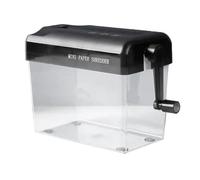 CENMEN Trituradora de papel de manivela de mano, mini herramienta de corte de papel para documentos, recibos, boletos, máquina de corte de facturas, suministros de oficina, color negro
