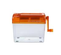 CENMEN Trituradora de papel de manivela de mano, mini herramienta de corte de papel para documentos, recibos, boletos, máquina de corte de facturas, suministros de oficina, color naranja