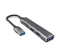 CENMEN USB HUB 3.0 USB-A Hub Splitter 5 puertos USB 3.0 con lector de tarjetas TF/SD Transferencia de datos de alta velocidad para computadora portátil Fácil de instalar Fácil de usar B