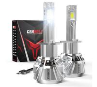 Cenmoll Bombilla H1 Led, 140W 36000LM 700% de brillo ángulo de haz ajustable de 360 grados, 6000K blanco frío Bombilla Led H1 Canbus 12V 24V controlador Canbus integrado Plug & Play, 1 par