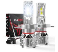 Cenmoll Bombilla H4 Led, 140W 36000LM 700% de brillo ángulo de haz ajustable de 360 grados, 6000K blanco frío Bombillas H4 Led 12V 24V controlador Canbus integrado Plug & Play, 1 par