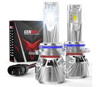 Cenmoll Bombilla HIR2 9012 Led, 140W 36000LM 700% de brillo ángulo de haz ajustable de 360 grados, 6000K blanco frío Bombilla HIR2 Led 12V 24V controlador Canbus integrado Plug & Play, 1 par