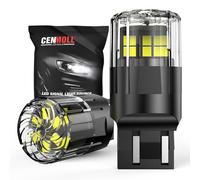 Cenmoll Bombilla W21/5W blanca, 3200LM superbrillante 12V-24V T20 7440 7443 W21W LED de repuesto para luces de marcha atrás, freno, intermitentes, estacionamiento y DRL, 1 par
