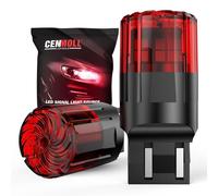 Cenmoll Bombilla W21/5W roja, 3200 LM superbrillante, 12 V-24 V, T20, 7440, 7443, W21W, bombilla LED de repuesto para luces traseras de marcha atrás, freno, estacionamiento y DRL, 1 par