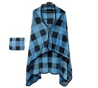 CENMOO Manta De Avión, Manta Multifuncional De 59/39 Pulgadas, Manta Plegable con Funda De Almohada, Manta De Avión Compacta, Manta Ligera para Avión, Tren, Viajes, Camping