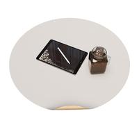 CENNBIE Manteles individuales redondos de 45 cm, de corcho y piel, ideales como protector de mesa para mesa de comedor, mesa auxiliar o mesa de café, se puede cortar a (15 - 45 cm, color crema)