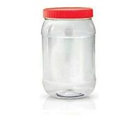 Cennet Botes Tarros de plástico con tapas, recipientes herméticos redondos transparentes para especias y alimentos dulces, galletas, tapa de rosca, ollas de cocina y frascos sin BPA, 3 x 1500 ml