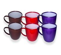 Cennet Taza de plástico reutilizable, irrompible, ligera, para té frío caliente, leche, agua, jugo, oficina, camping, viajes, fiestas, sin BPA (paquete de 6)