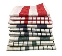 Cenocco CC9068 - Juego de 9 paños de Cocina a Rayas y Cuadros, 100% algodón, Tejido denso, Colores Variados