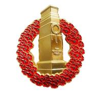 Cenotaph VE Day Poppy Pin y broche de insignia Cenotaph Lest We Forget Decoraciones Regalos Memorabilia, Zinc