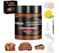 cenozo Kit de Reparación para Cuero Marrón Claro,Tinte para Cuero Liquido Reparador,Masilla de Reparación de Cueros,Pintura para Reparador Cuero Coche,para Reparador Mancha,Arañazos,Grietas