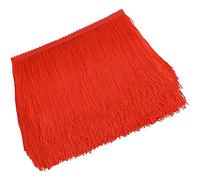 CENPEK 10 Yardas de 6 Pulgadas con Flecos de Encaje Borla Blanca Chainette Ribete Cinta para Vestido de Baile Latino DIY Ropa Adorno lámpara Sombra y decoración de Almohada-Rojo
