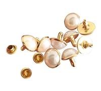 CENPEK 100 remaches de perlas de 8 mm de media cúpula redonda de latón para artesanía en cuero, accesorios, ropa de costura, bolsos, adornos, accesorio de moda
