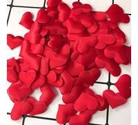 CENPEK 2 cm 2000 piezas de pétalos de corazón artificiales de satén en forma de corazón pétalos de tela para decoración de boda, mesa de cumpleaños, suministros de fiesta, confeti (rojo)
