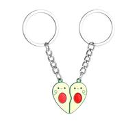 CENPEK 2 Pares Llavero Corazón Aguacate Fruta Pareja Llavero Succión Magnética Lindo Llavero Aguacate Metal Portallaves Fruta Para Mejores Amigos Besties