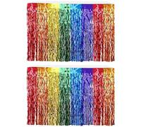 CENPEK 2 Piezas de Decoraciones de Fiesta de Arco Iris, Falda de Mesa de Arco Iris, Falda de Mesa de Orgullo arcoíris, Decoraciones de Mesa de Fiesta de Dibujos Animados